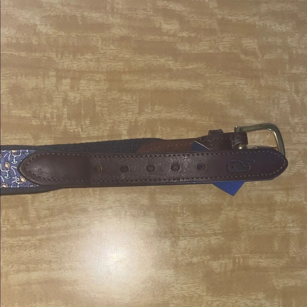 Vineyard Vines Kids' Belt with Blue and Brown Pattern size 26” inches